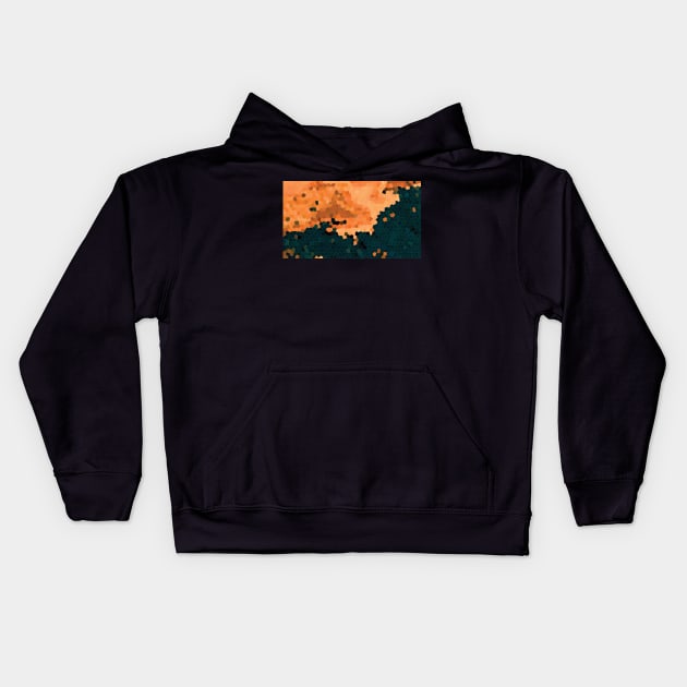 Gold Geometric Landscape Kids Hoodie by cletterle